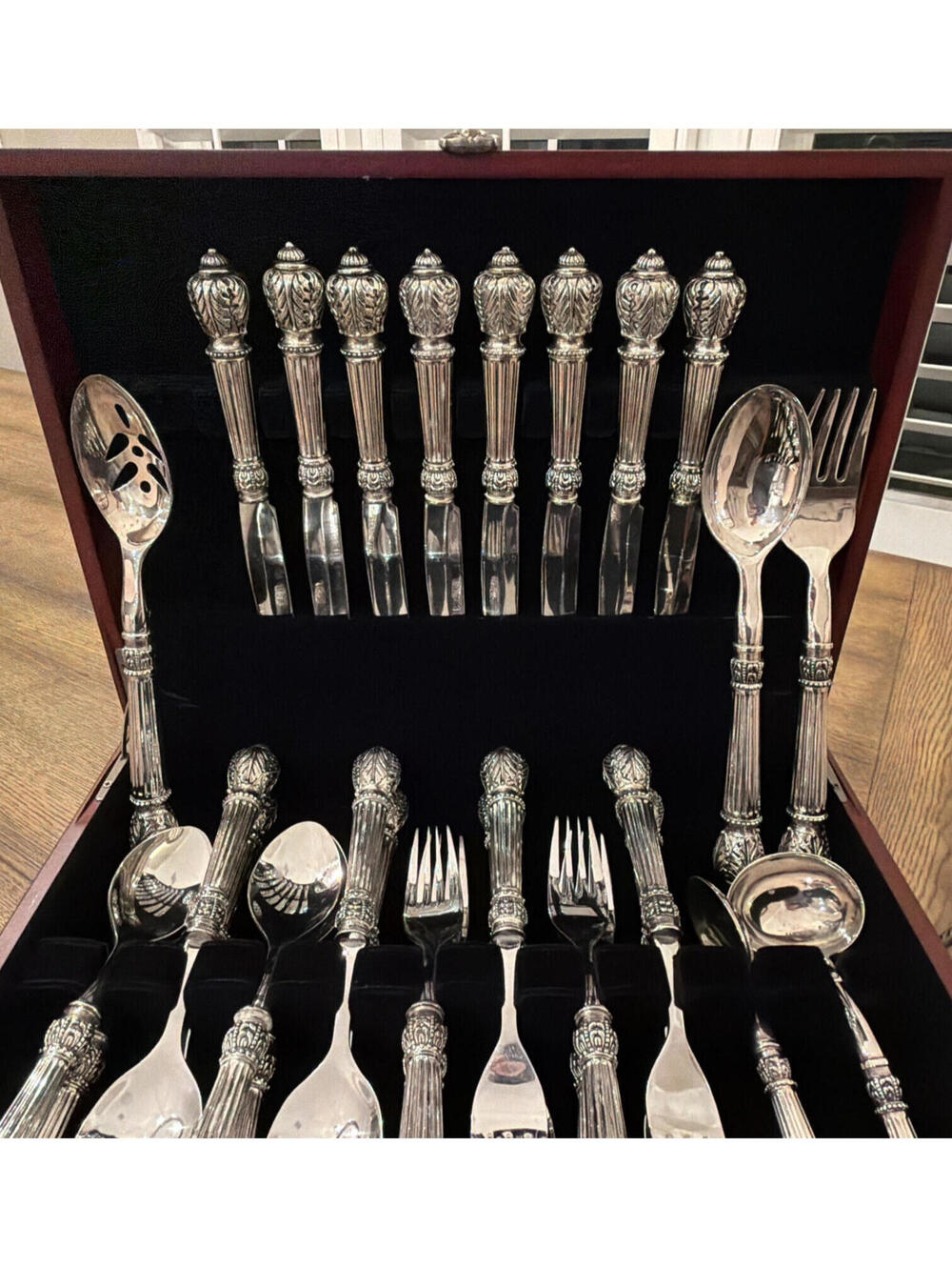 Godinger Plume for Neiman Marcus Silverplate Flatware Set – 45 Pc w Chest